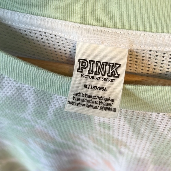 PINK VICTORIA SECRETS Tie Dye Mesh Slouchy Over-sized Crew Top - MEDIUM - Picture 6 of 10